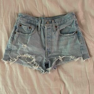 Levi’s 501 Light Blue Denim Shorts
